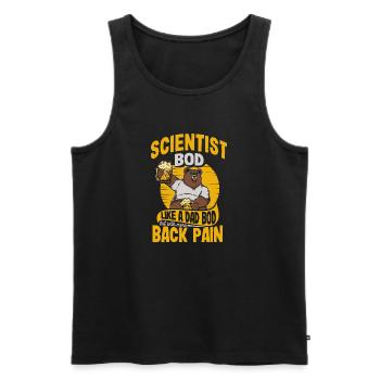 Scientist Bod Like A Dad Bod Funny Physics - Men's Premium Organic Tank Top - black - Front - AI Model Male 178 light (178cm)