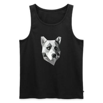 ORIGAMI DOG - Men's Premium Organic Tank Top - black - Front - AI Model Male 178 light (178cm)