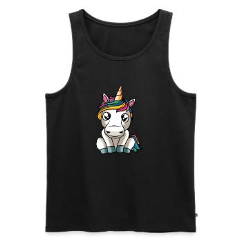 unicorn - Männer Premium Bio Tank Top - Schwarz - Vorne - Michal (187cm)