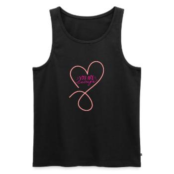 You Are Enough - Men's Premium Organic Tank Top - black - Front - AI Model Male 178 light (178cm)