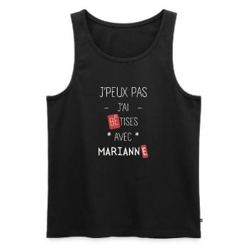 J'peux pas j'ai bêtise avec marraine - Débardeur bio Premium Homme - noir - Devant - Michal (187cm)