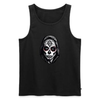 La Catrina / Dia de Muertos / Tattoo /Kultur - Männer Premium Bio Tank Top - Schwarz - Vorne - Michal (187cm)