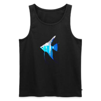 scalare fish, Skalar fisch süßwasser aquarium - Men's Premium Organic Tank Top - black - Front - AI Model Male 178 light (178cm)