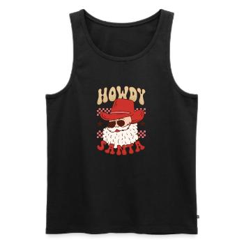 Howdy Santa - Men's Premium Organic Tank Top - black - Front - Michal (187cm)