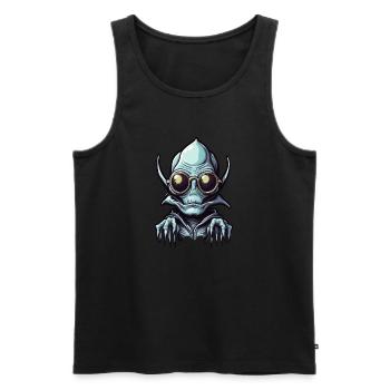 Alien / Außerirdisch / Ufo / Area 51 / All / Mars - Men's Premium Organic Tank Top - black - Front - AI Model Male 178 light (178cm)