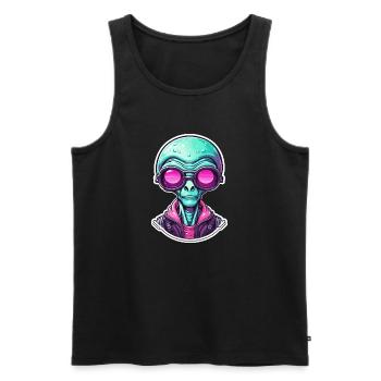 Alien / Außerirdisch / Ufo / Area 51 / All / Mars - Men's Premium Organic Tank Top - black - Front - AI Model Male 178 light (178cm)