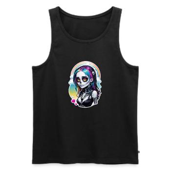 Halloween - Rock & Regenbogen - Männer Premium Bio Tank Top - Schwarz - Vorne - Michal (187cm)