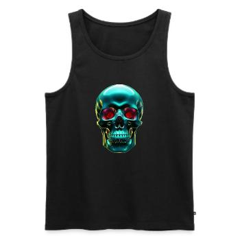 Green Skull - Men's Premium Organic Tank Top - black - Front - AI Model Male 178 light (178cm)