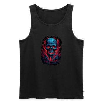 sayings dabbing cool skull fun joke skater bday - Männer Premium Bio Tank Top - Schwarz - Vorne - AI Model Male 178 light (178cm)