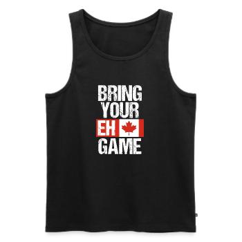 Bring Your Eh Game Canadian Flag Canada Pride - Men's Premium Organic Tank Top - black - Front - Michal (187cm)