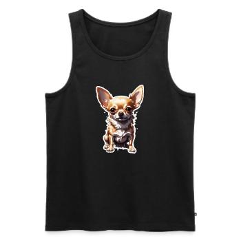 Chihuahua / small dog / animal / tiny / breed - Men's Premium Organic Tank Top - black - Front - Michal (187cm)