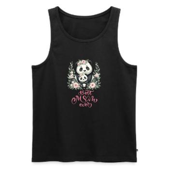 Best Mom Ever Panda Lover Floral Wreath I Mom - Männer Premium Bio Tank Top - Schwarz - Vorne - Michal (187cm)