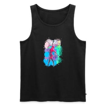 Dancer, dancing, illustration, dancer, graffiti - Men's Premium Organic Tank Top - black - Front - Michal (187cm)