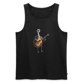 autruche oiseau guitare - Débardeur bio Premium Homme - noir - Devant - AI Model Male 178 light (178cm)