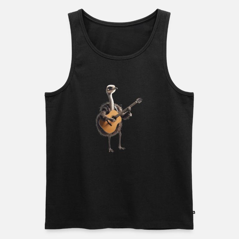 Straußenvogel Gitarre - Männer Premium Bio Tank Top - Schwarz