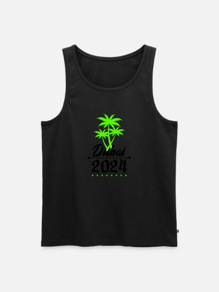 dubai 2024 palmen - Männer Premium Bio Tank Top - Schwarz