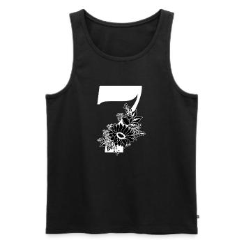 Nummer 7 Schwarze Blumen - 7. Blumenjubiläum - Männer Premium Bio Tank Top - Schwarz - Vorne - AI Model Male 178 light (178cm)