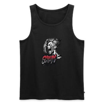 Schrei - Männer Premium Bio Tank Top - Schwarz - Vorne - AI Model Male 178 light (178cm)