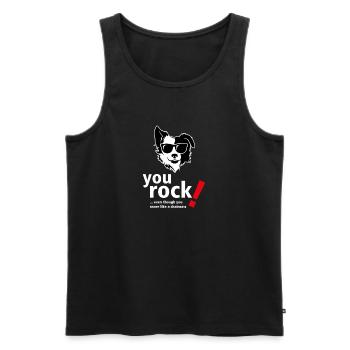 You Rock T-Shirt - Citations amusantes pour les couples - Débardeur bio Premium Homme - noir - Devant - Michal (187cm)