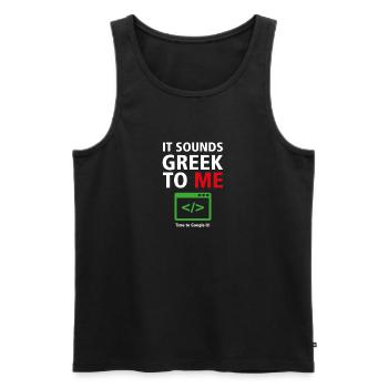Es klingt griechisch für mich - Humor Programmers 8 - Männer Premium Bio Tank Top - Schwarz - Vorne - AI Model Male 178 light (178cm)