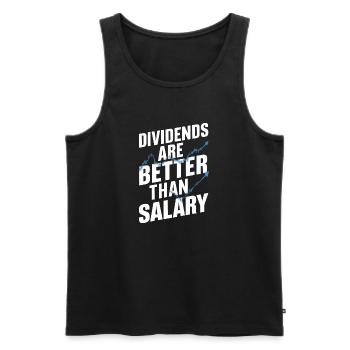 Dividends instead of salary - Men's Premium Organic Tank Top - black - Front - AI Model Male 178 light (178cm)
