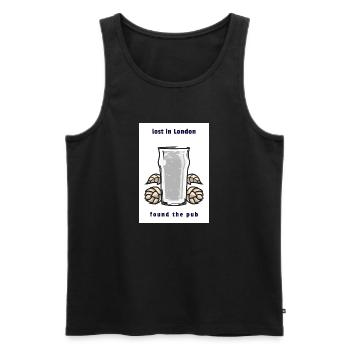 Lost in London, found a pub - Men's Premium Organic Tank Top - black - Front - Michal (187cm)