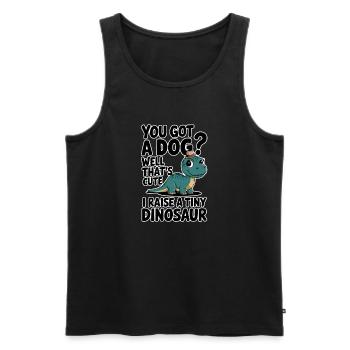 I adopted a dinosaur, not a dog - Men's Premium Organic Tank Top - black - Front - AI Model Male 178 light (178cm)