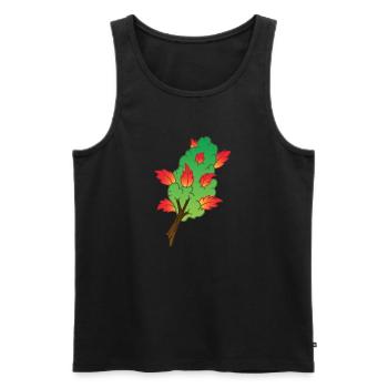 Herbst inspirierter Marihuana Bud - Männer Premium Bio Tank Top - Schwarz - Vorne - AI Model Male 178 light (178cm)