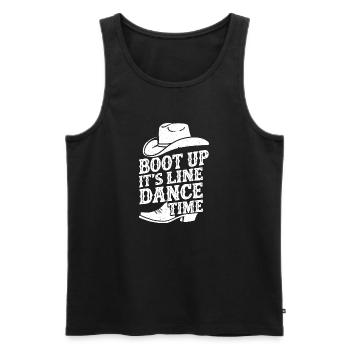 Cowboy-Style für Line Dance Fans - Männer Premium Bio Tank Top - Schwarz - Vorne - AI Model Male 178 light (178cm)