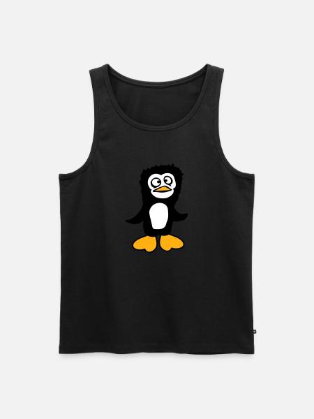 Pinguino sembra confuso stupido divertente smorfia sguardo - Canottiera ecologica premium da uomo - nero