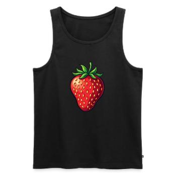 Erdbeere Früchte Kostümersatz Karneval Fasching - Männer Premium Bio Tank Top - Schwarz - Vorne - AI Model Male 178 light (178cm)