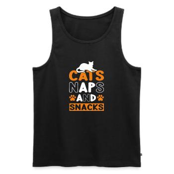Katzen Spruchmotiv für Cat-Lovers - Männer Premium Bio Tank Top - Schwarz - Vorne - Michal (187cm)