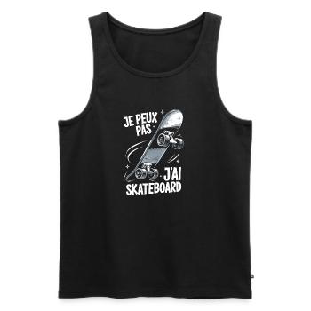 Je peux pas j'ai skateboard - Débardeur bio Premium Homme - noir - Devant - Michal (187cm)