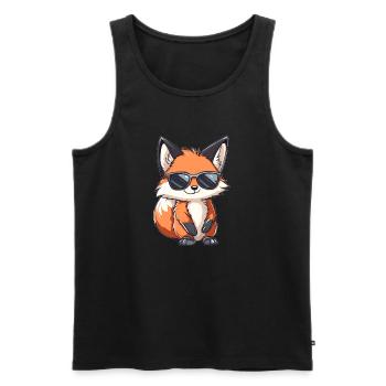Lustiger Fuchs - Männer Premium Bio Tank Top - Schwarz - Vorne - Michal (187cm)