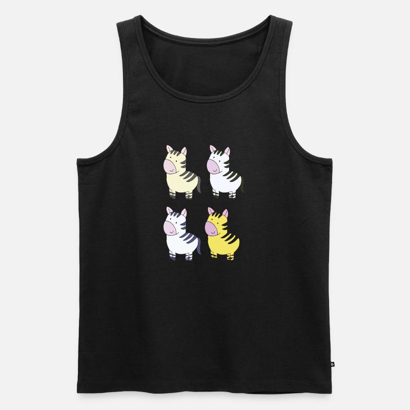 zebra bunt - Männer Premium Bio Tank Top - Schwarz