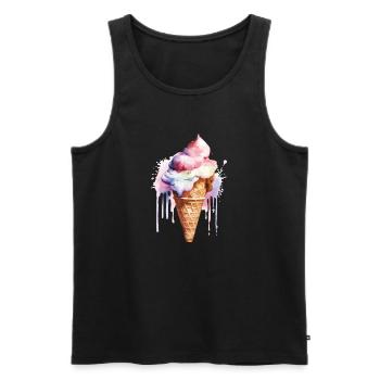eiscreme - Männer Premium Bio Tank Top - Schwarz - Vorne - Michal (187cm)