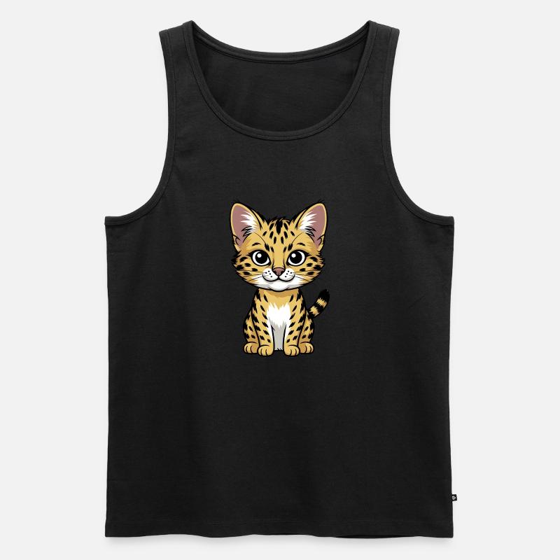 Serval - Männer Premium Bio Tank Top - Schwarz