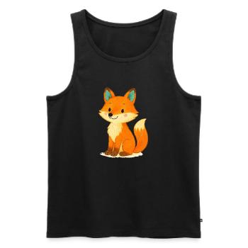 fuchs comic - Männer Premium Bio Tank Top - Schwarz - Vorne - AI Model Male 178 light (178cm)