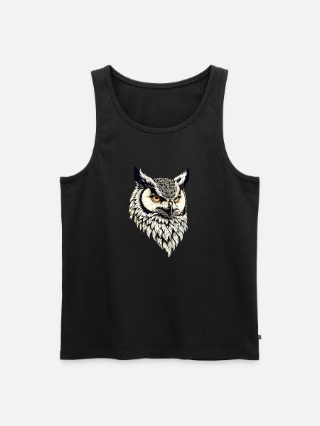 Eagle owl - Men's Premium Organic Tank Top - black