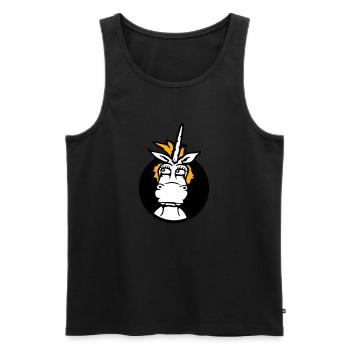 Unicorn Silly Funny Funny Funny Hole Cartoon - Men's Premium Organic Tank Top - black - Front - Michal (187cm)