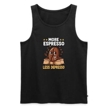 Espresso More Espresso Less Depresso - Men's Premium Organic Tank Top - black - Front - AI Model Male 178 light (178cm)