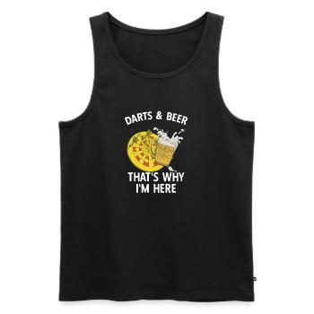 Dart Darts Vintage Dartpfeile - Männer Premium Bio Tank Top - Schwarz - Vorne - Michal (187cm)
