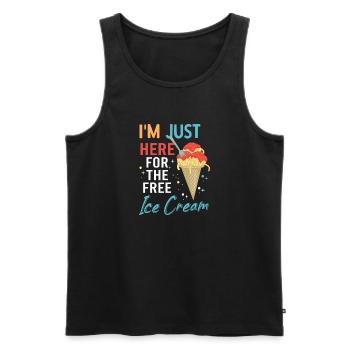 Ich Bin Nur Wegen Des Kostenlosen Eises Hier - Männer Premium Bio Tank Top - Schwarz - Vorne - Michal (187cm)