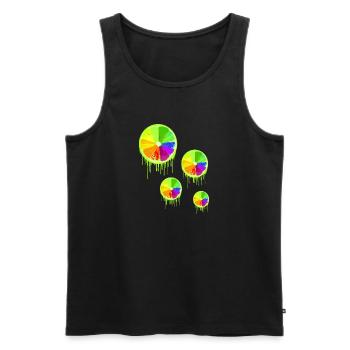 colorful fruit,lime,colorful,graffiti,LGBT - Men's Premium Organic Tank Top - black - Front - AI Model Male 178 light (178cm)