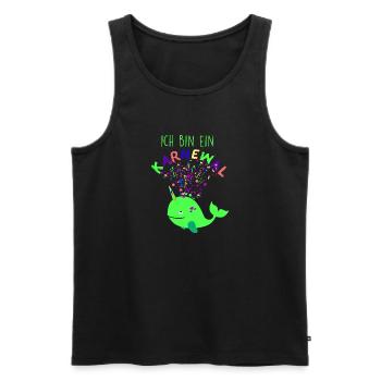 Carnival,Whale,Confetti,Carnival,Whale,Green - Men's Premium Organic Tank Top - black - Front - AI Model Male 178 light (178cm)