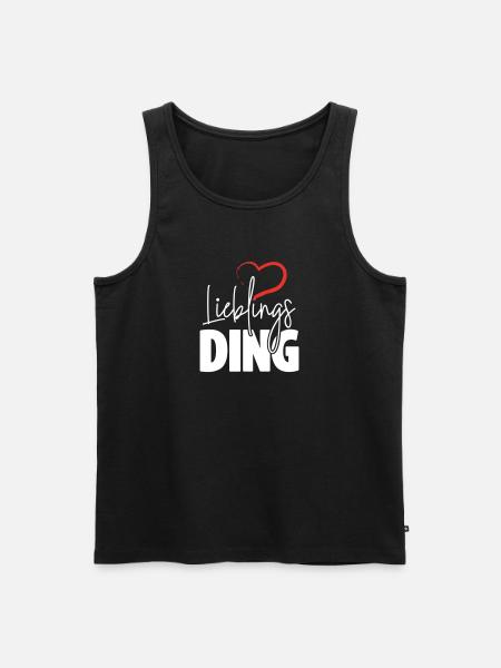 Lieblingsding mit Herz - Männer Premium Bio Tank Top - Schwarz