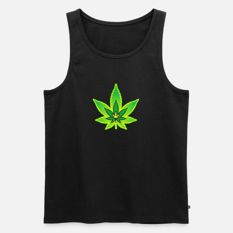 Cannabisblatt - Hanfblatt - Marihuana - Männer Premium Bio Tank Top - Schwarz