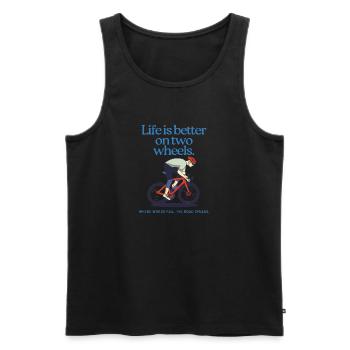 Life is better on two wheels (Roadbike) - Men's Premium Organic Tank Top - black - Front - Michal (187cm)