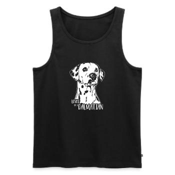 Aimé par un Dalmatien Dalmatien Chiens Wilsigns - Débardeur bio Premium Homme - noir - Devant - Michal (187cm)