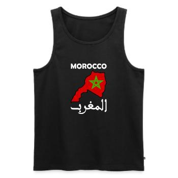Morocco - Men's Premium Organic Tank Top - black - Front - AI Model Male 178 light (178cm)